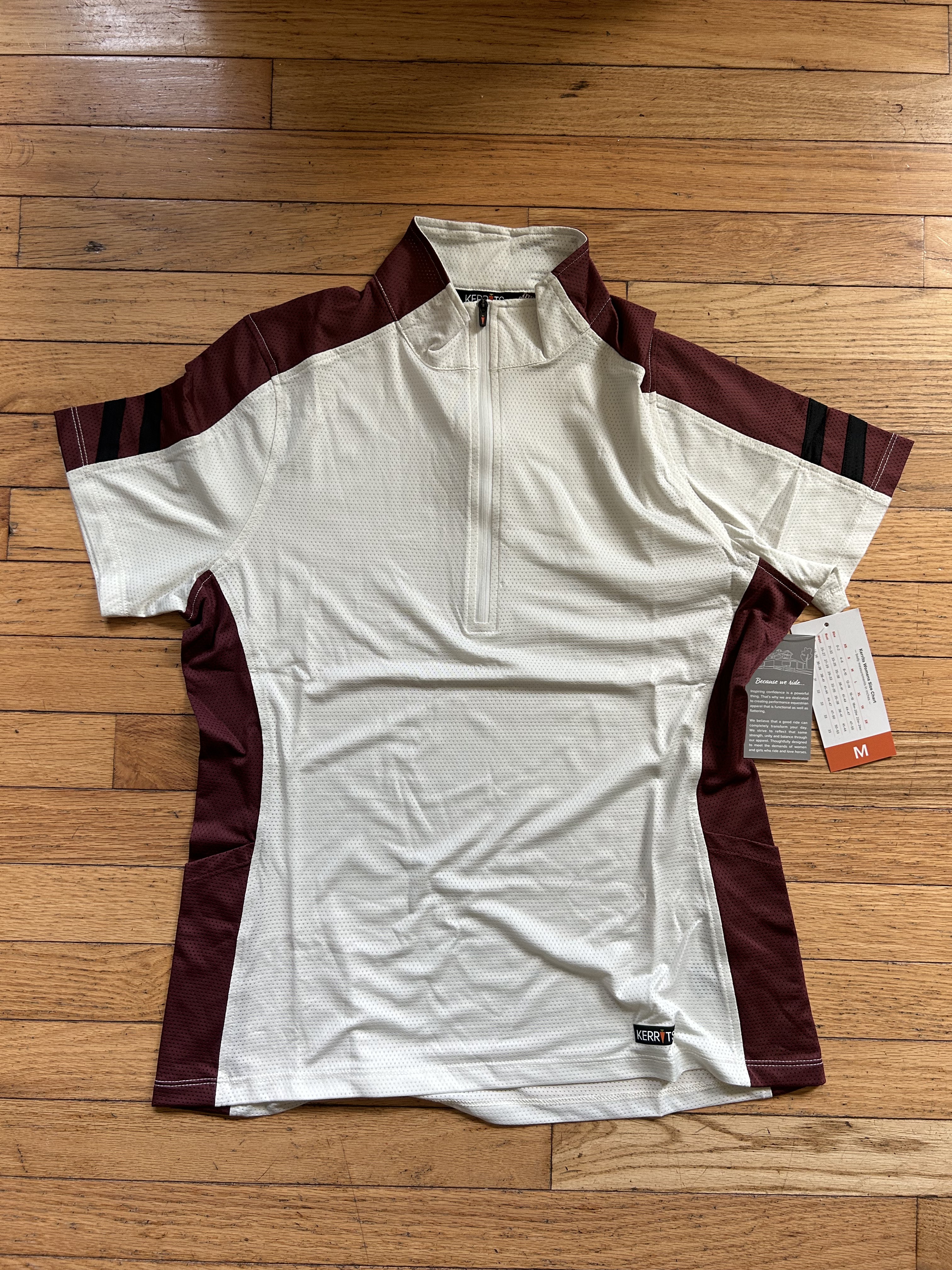 Medium White/Burgundy Kerrits Icefil Shirt