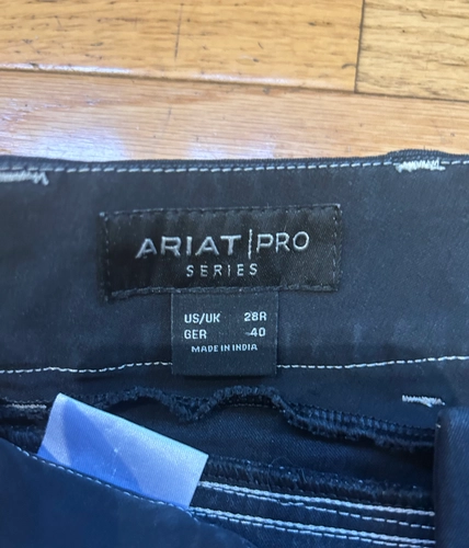 28R Black Ariat Breeches
