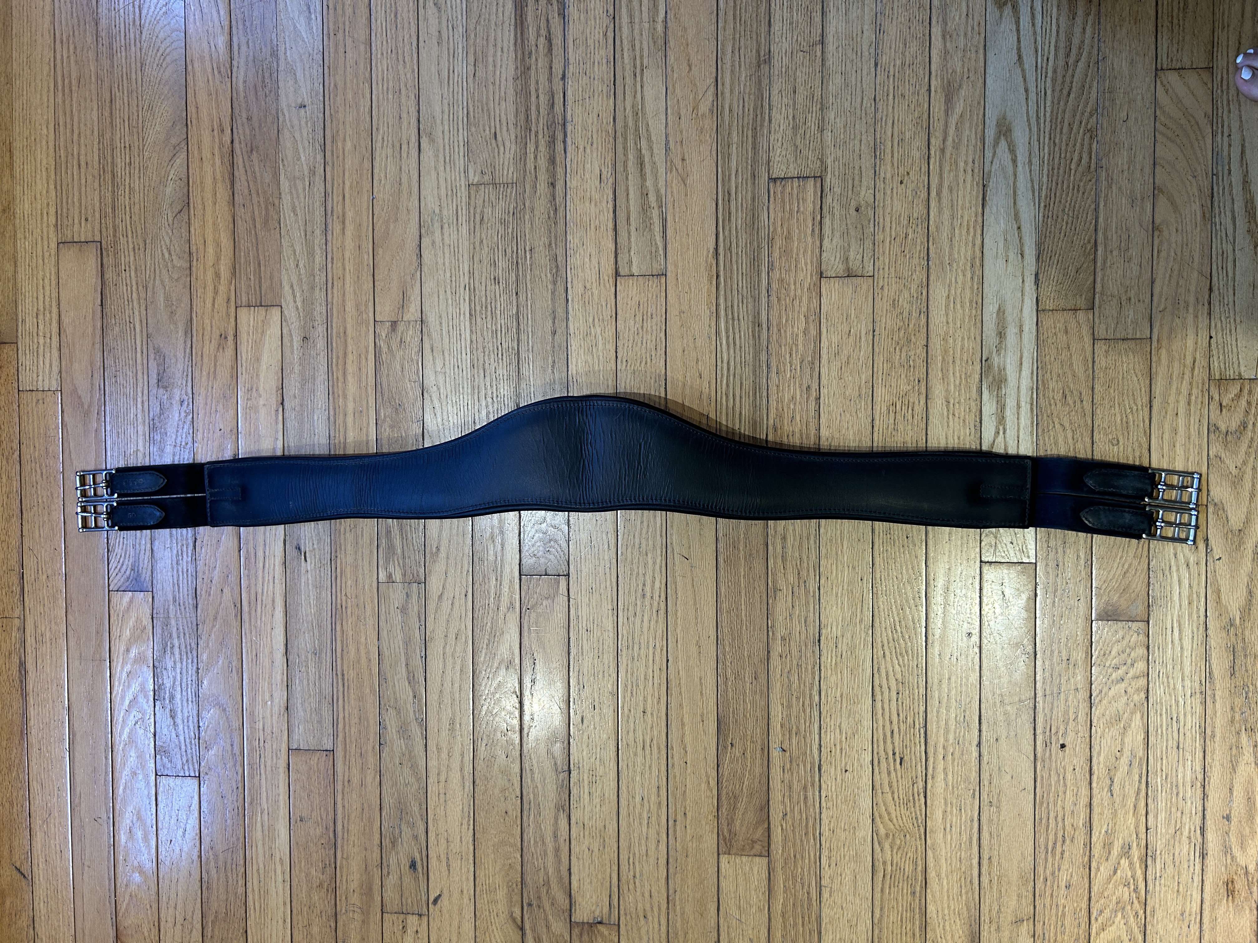 50" Black Leather Girth