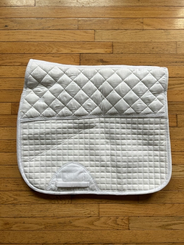 White Ovation Fleece Lined Dressage Pad