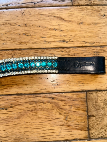 17.75" Navy/Green/White Equiture Browband