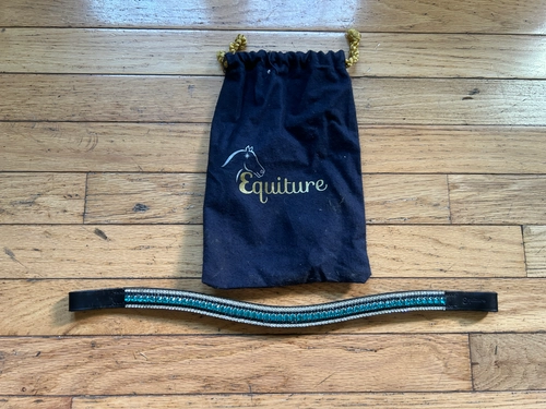 17.75" Navy/Green/White Equiture Browband