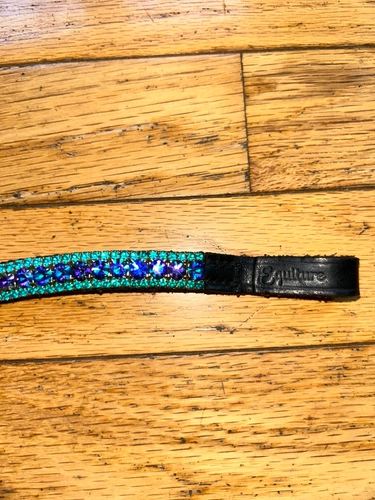 17.75" Navy/Green Equiture Browband