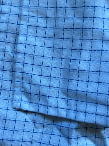 Pretied Stock Tie White W/ Blue Plaid