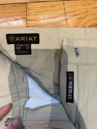 30L Tan Ariat Preformer Knee Patch Breeches