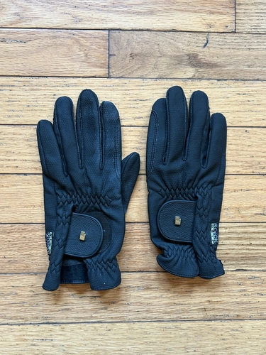 8 Black Leather Roeckel Gloves