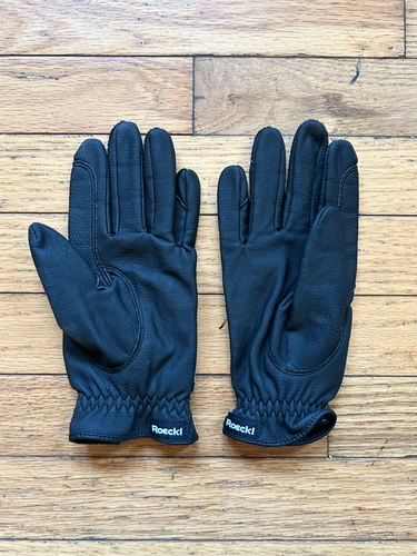 8 Black Leather Roeckel Gloves