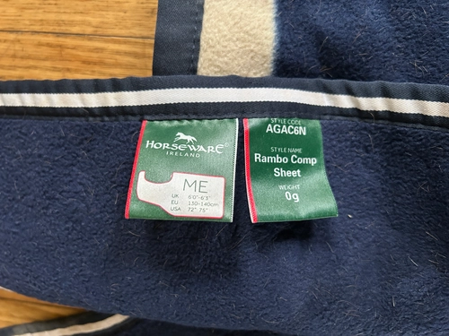 Medium Horseware Rambo Blue Whitney Quarter Sheet