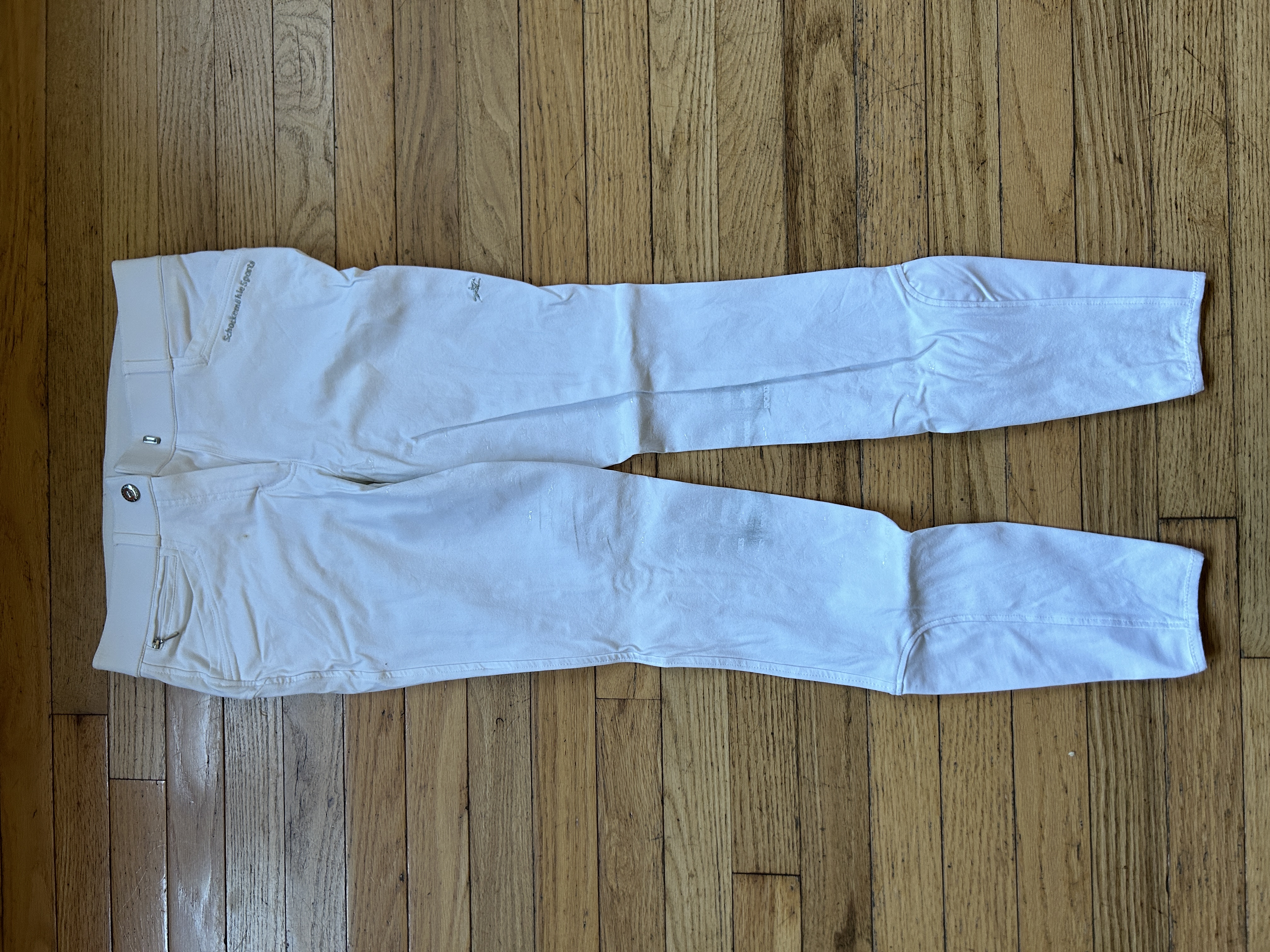 26R White Schockemohle Full Seat Breeches