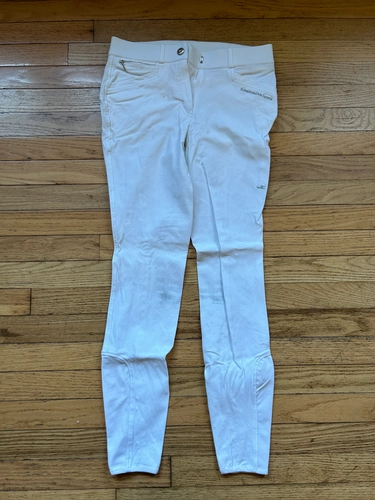 26R White Schockemohle Full Seat Breeches