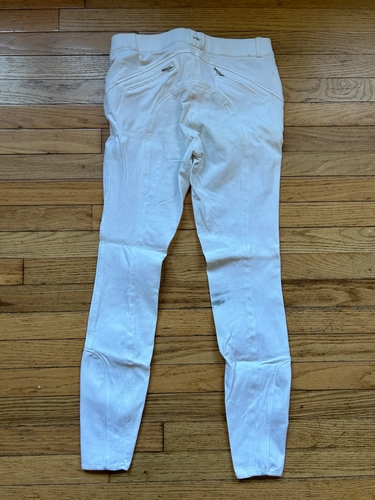 26R White Schockemohle Full Seat Breeches